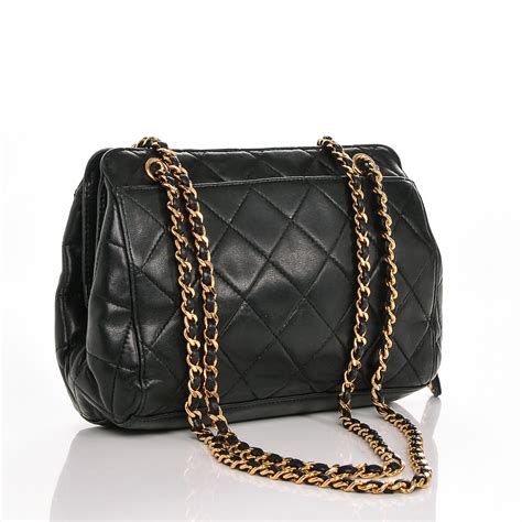 chanel bags lambskin or calfskin|small black quilted Chanel bag.